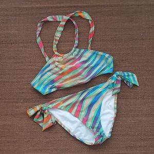 ABS multicolor striped bikini